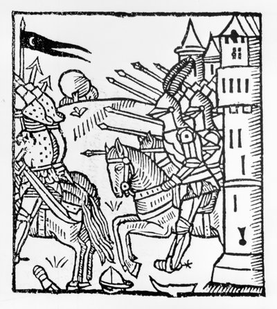 Crusading Knights Ride Out to Battle by English School